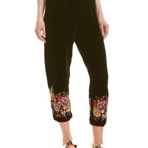 Johnny Was Workshop 'Violette' Silk Velvet Jogger Pants
